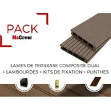 Terrassendielen-set 4 M2 Wpc Braun-rot 360 Cm Mit Zubehör – 25mm Stärke, 14 Cm Breite