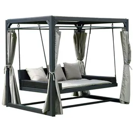 Home Deluxe Doppelliege Provence 200 x 120 x 30 cm Grau