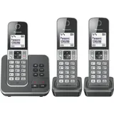 Panasonic KX-TGD323, DECT-Telefon, Kabelloses Mobilteil, 120 Eintragungen, Anrufer-Identifikation, Schwarz - Schwarz