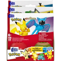 MEGA Pokémon Pokéball Bauspielzeug-Set mit 2 Actionfiguren (45 Teile) für Kinder