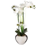 Atmosphera - Künstliche Orchidee - Keramikvase Silber - H53 cm - Silber