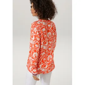 Aniston CASUAL Schlupfbluse mit fantasievollem, grafischen Blumendruck Rot 42