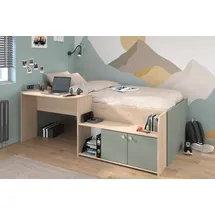 Parisot Halbhohes Hochbett Jade 1 90 x 200 cm Eiche grün