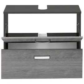 WELLTIME Waschbeckenunterschrank WELLTIME "Ravenna", grau (eichefarben, graphit, rauchfarben), B:70cm H:59cm T:35cm, Schränke, Waschbeckenunterschrank, Breite 70 cm, Türen mit Anschlagdämpfern