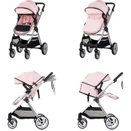 Chipolino Kombikinderwagen 2 in 1 Vista Wickeltasche, Fußabdeckung, Korb, Gurt rosa