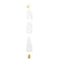 r√§der design Häuschenkette Winterstadt kurz 55 cm Weiß-Gold