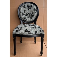 Casa Padrino Luxus Barock Esszimmer Stuhl Grau / Schwarz - Handgefertigter Antik Stil Stuhl mit elegantem Muster - Esszimmer Möbel im Barockstil - Barock Möbel - Barock Einrichtung