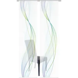 VISION S Schiebegardine VISION S "2ER SET HEIGHTS" Gr. 1, blau (blau, grün), B:60cm H:260cm, Polyester, Gardinen, HxB: 260x60, Schiebevorhang 2er Set Digitaldruck