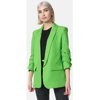 PM SELECTED Damen Kurzblazer Stylischer Sakko Business Blazer Gerafften Ärmeln in Einheitsgröße PM22