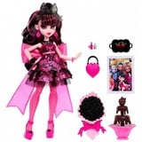 Mattel Monster High Monster Ball Puppe Draculaura im Partykleid mit thematischem Zubehör inklusive Schokoladenbrunnen