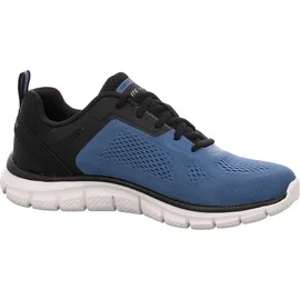 SKECHERS Track Broader Sneakers,Sports Shoes, Blaues Netzgewebe, PU-Rand, schwarzer Rand, 47.5 EU