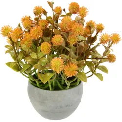 Kunstpflanze I.GE.A. "Margerite im Topf", orange, B:20cm H:23cm T:23cm, Kunststoff, Kunstpflanzen, Künstliche Blumen Blütenbusch Busch Tischdeko Pflanze Kunstblumen Deko