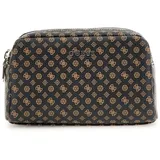 GUESS Utensilientasche Double Zip Mocha Logo Multi