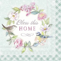 Serviette Bless this home 20tlg. Papier Bunt