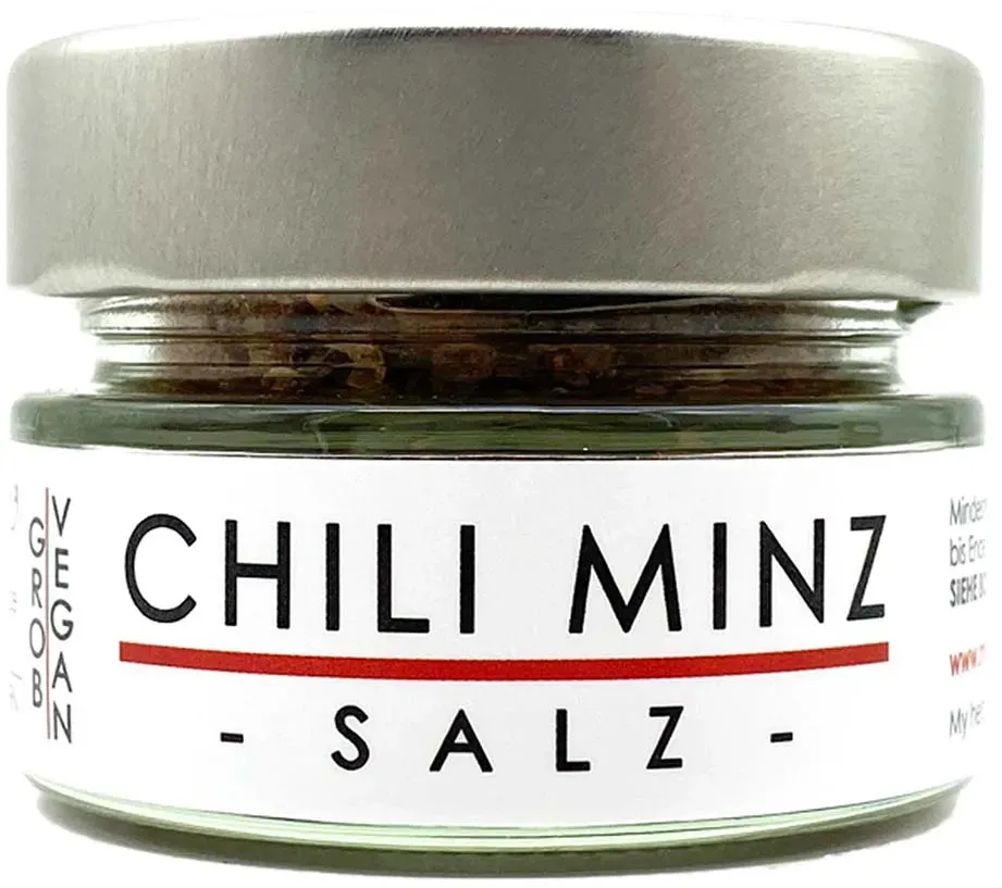 my herbs Chili Minz Salz - feines Meersalz mit Chili und Minze 70 Gramm im Glas