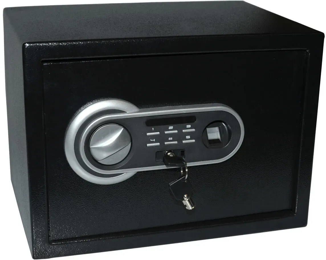 Tresor Safe Fingerprint inkl. Schlüssel  352 x 250 x 250 mm, 15,7 l schwarz