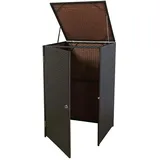 Mendler Mülltonnenverkleidung HWC-E25, Mülltonnenbox Mülltonnenabdeckung, Poly-Rattan 120l ~ braun