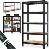monzana Schwerlastregal Schwarz 180x90x40cm pulverbeschichtet 875kg