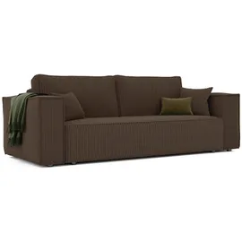 idohome Schlafcouch Cord 3-Sitzer Braun