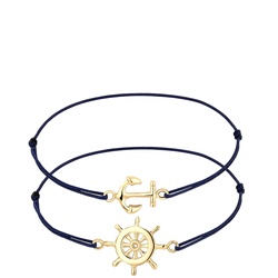 Elli Set Anker Steuerrad Freundschaft 925er Silber Gold Damen 