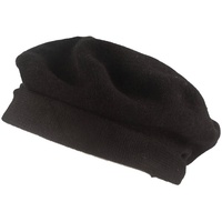 Kopka Strickmütze Steg-Baskenmütze aus reinem Cashmere schwarz