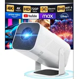 Portable Mini-Projektionsanzeiger mit Android, 4K-Unterstützung und Bluetooth - Weiß