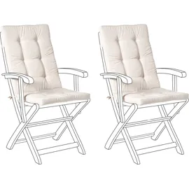 Beliani Sitzauflage 95 x 42 x 5 cm beige 2 St.