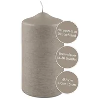 Fink Stumpenkerze 15 cm grau