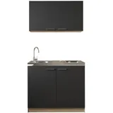 Respekta Merle Miniküche Elektrokochfeld links schwarz