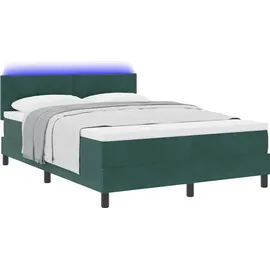 vidaXL Boxspringbett 140 x 200 cm Dunkelgrün