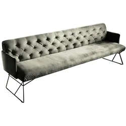 KAWOLA Esszimmerbank CHARME Velvet silber 206cm