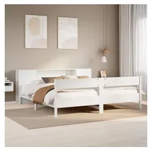 vidaXL vidaXL, Bett, Bett mit Regal ohne Matratze Weiß 180x200 cm) Kiefer (180 x 200