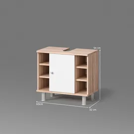 livinity Waschbeckenunterschrank Fucino 60 x 54 cm Braun