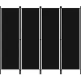 vidaXL 4-tlg. Raumteiler Schwarz 200x180 cm