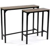 Versa Doncaster Schmales Möbelstück für den Eingangsbereich oder Flur, Moderner Konsolentisch, Maßnahmen (H x L x B) 80 x 25 x 95 cm, Holz und Metall, Farbe: Schwarz