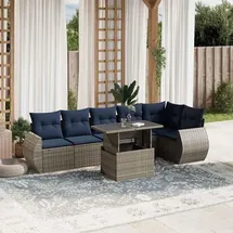 vidaXL Gartensofa-Set 7-tlg. grau
