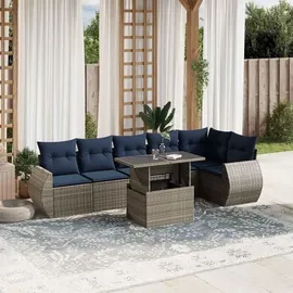 vidaXL Gartensofa-Set 7-tlg. grau
