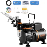 Vevor Airbrush-Set, Luftkompressor mit Doppellüfter, professionelles Airbrush-System-Set mit 3