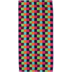 Cawö Handtuch Handtuch Lifestyle karo 7047 84, Walkfrottier (1-St), Saunatuch, Wellness, Flauschig blau|bunt|grün 70 cm x 180 cm