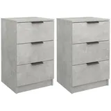 vidaXL Nachttische 2 Stk Betongrau 40x36x65 cm