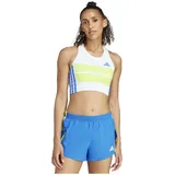 Adidas Adizero Retro Crop Sport-top - White / Lucid Lemon - M