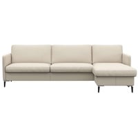 FLEXLUX Ecksofa »Fiore, super Sitzkomfort durch Kaltschaum im Sitz, L-Form«, schmale Armlehnen, Füße Alu+schwarz weiß