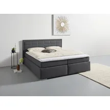 Collection AB Boxbett Athena, wahlweise mit Bettkasten inkl. Topper bei Ausführung mit Matzratze, in Härtgraden H2, H3, H4, grau (anthrazit) B:193cm L:206cm, Komplettbetten Boxspringbett