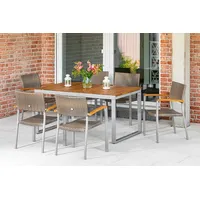 Merxx Silano Set 7-tlg. Ausziehtisch 200 x 90 cm silber