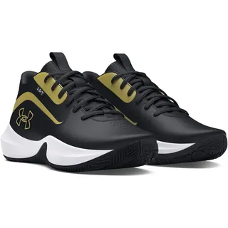 Under Armour Lockdown 7 Basketball Schuhe, Black/Black/Metallic Gold, 43 EU