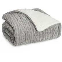 Blumtal Kuscheldecke 230 x 270 cm Grau/Weiß