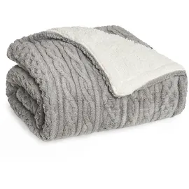 Blumtal Kuscheldecke 230 x 270 cm Grau/Weiß