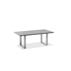 Tisch Noah Low Edelstahl - 138 x 80 cm HPL Beton-Design