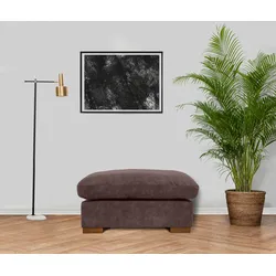 Polsterhocker HOME AFFAIRE "Coray", braun (dunkelbraun), B:92cm H:47cm T:92cm, 100% PES, Hocker, mit Federn und Daunen
