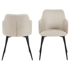 Actona 2er-Set Actona Stuhl Ilsa Stoff Beige